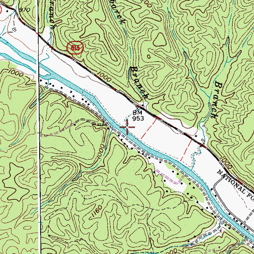 Topographic Map of Hombarck Branch, VA