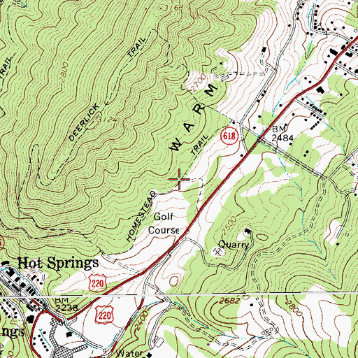 Topographic Map of Homestead Trail, VA