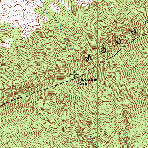 Topographic Map of Honaker Gap, VA