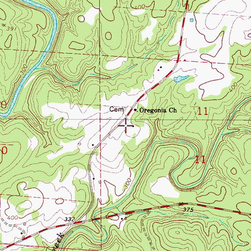 Topographic Map of Oregonia School (historical), AL