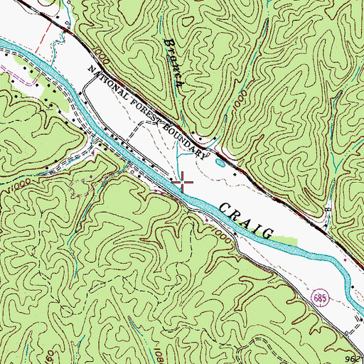 Topographic Map of Hook Branch, VA