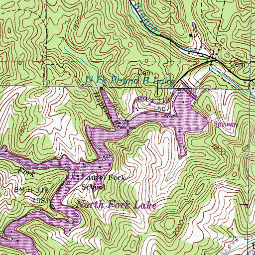 Topographic Map of Hopkins Branch, VA