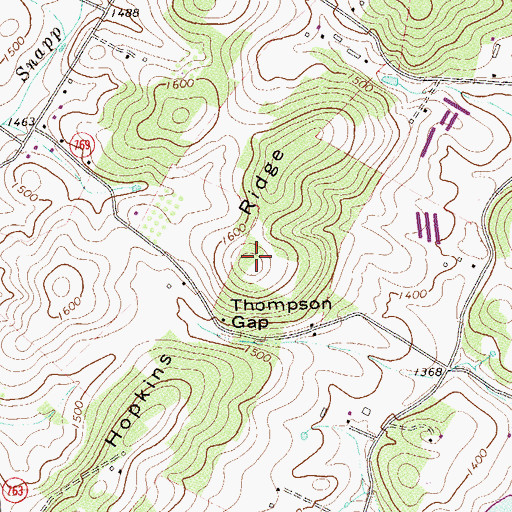 Topographic Map of Hopkins Ridge, VA