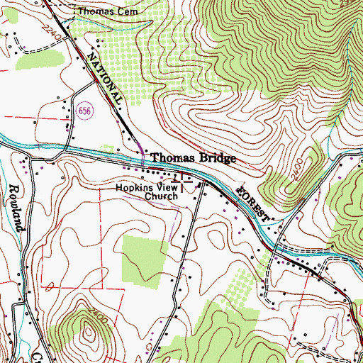 Topographic Map of Hopkins View Church, VA