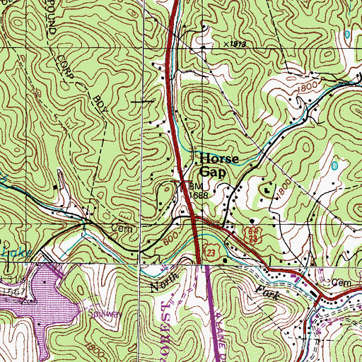 Topographic Map of Horse Gap, VA