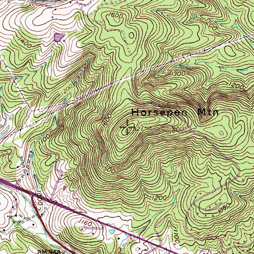 Topographic Map of Horsepen Mountain, VA
