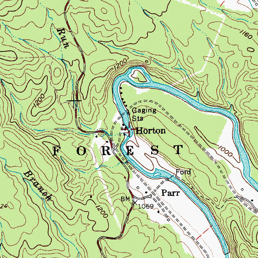 Topographic Map of Horton, VA