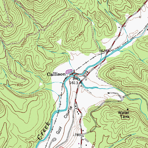 Topographic Map of Hot Springs Run, VA