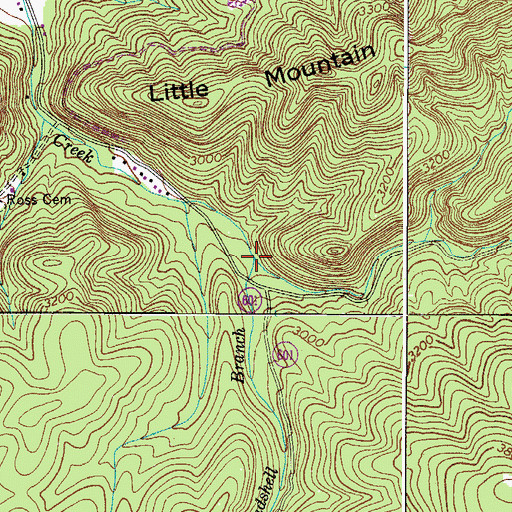 Topographic Map of Houndshell Branch, VA
