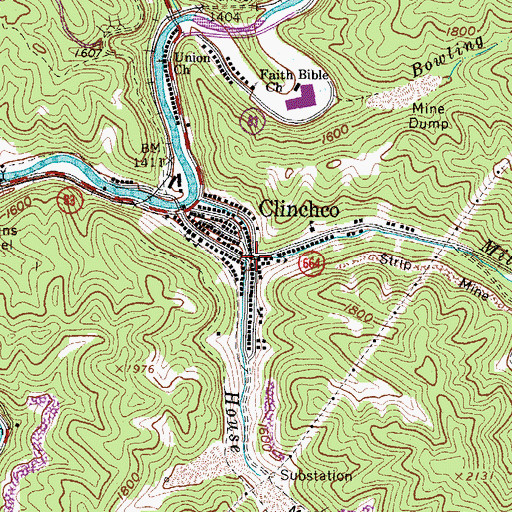 Topographic Map of House Fork, VA