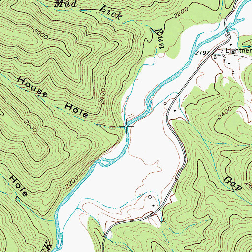 Topographic Map of House Hole, VA