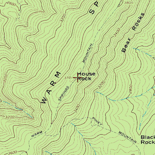 Topographic Map of House Rock, VA