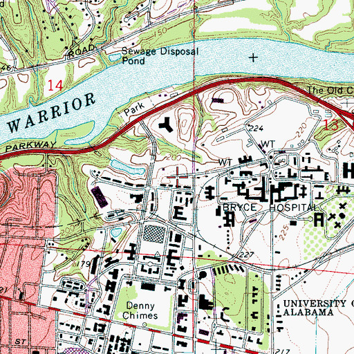 Topographic Map of Parkview Shopping Center, AL