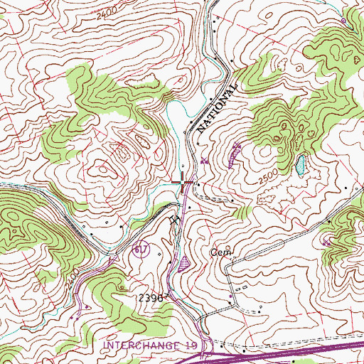 Topographic Map of Huddle Branch, VA