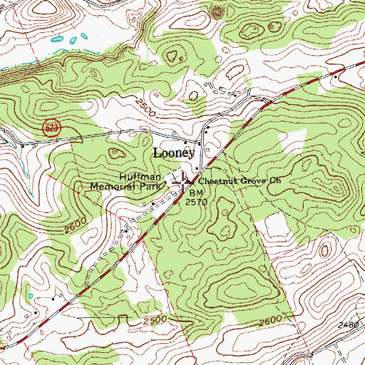 Topographic Map of Huffman Memorial Park, VA