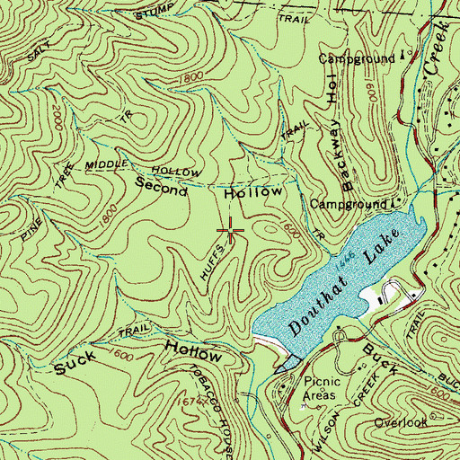 Topographic Map of Huffs Trail, VA