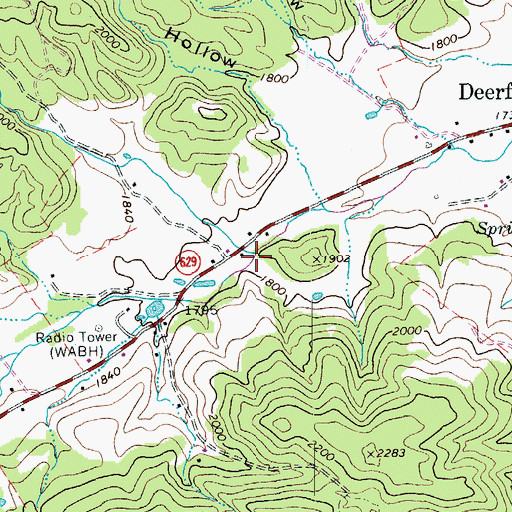 Topographic Map of Hughart Run, VA