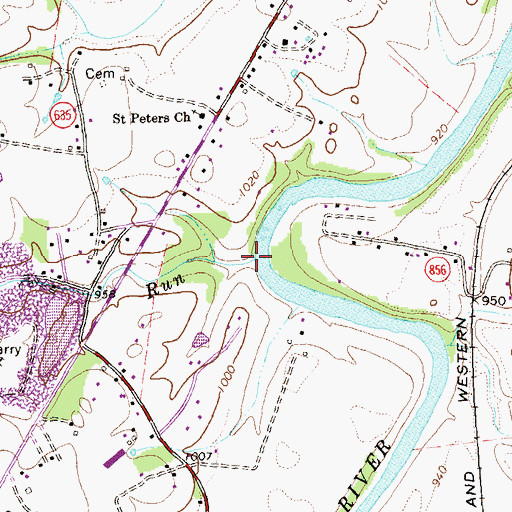 Topographic Map of Humes Run, VA