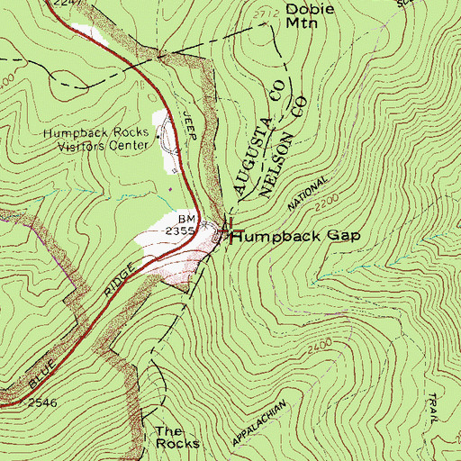 Topographic Map of Humpback Gap, VA