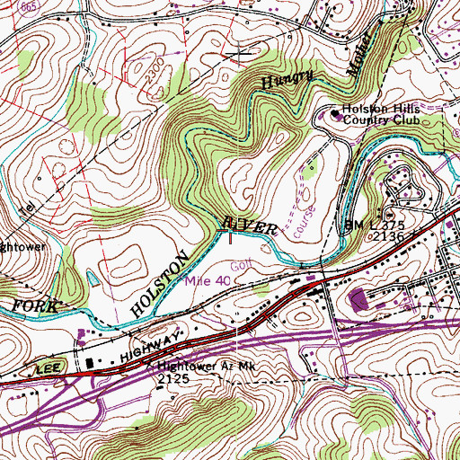 Topographic Map of Hungry Mother Creek, VA