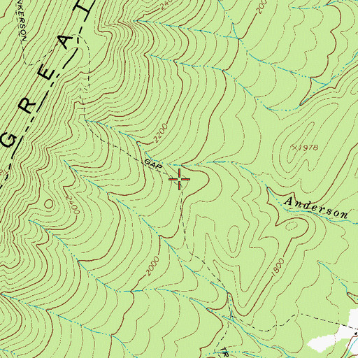 Topographic Map of Hunkerson Gap Trail, VA