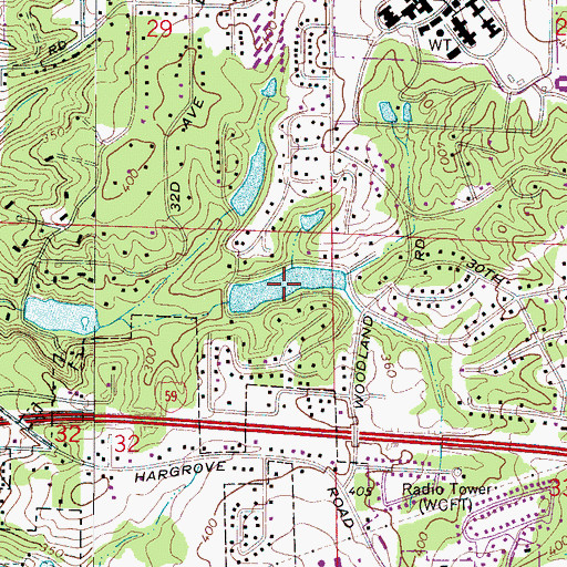 Topographic Map of Patton Lake, AL
