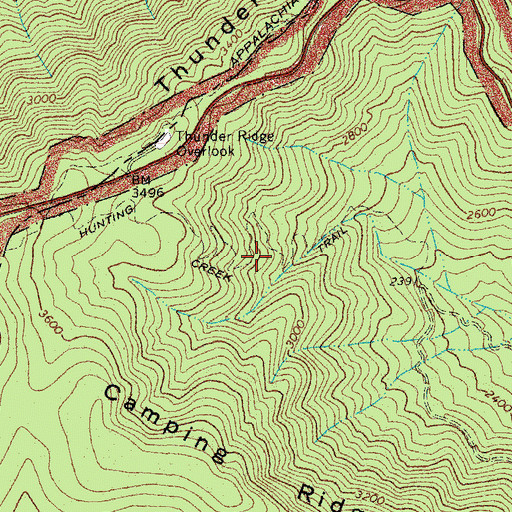 Topographic Map of Hunting Creek Trail, VA