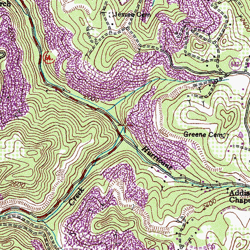 Topographic Map of Hurricane Branch, VA