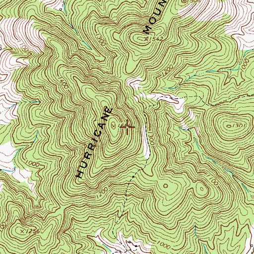 Topographic Map of Hurricane Mountain, VA