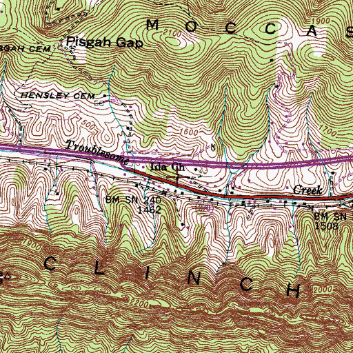 Topographic Map of Ida Church, VA