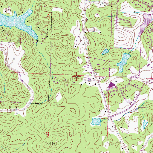 Topographic Map of Peach Grove, AL