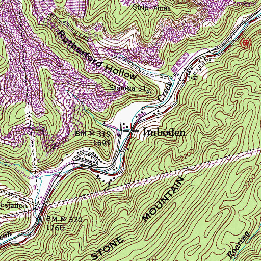 Topographic Map of Imboden, VA