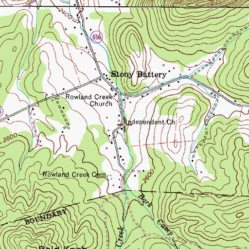 Topographic Map of Independent Church, VA