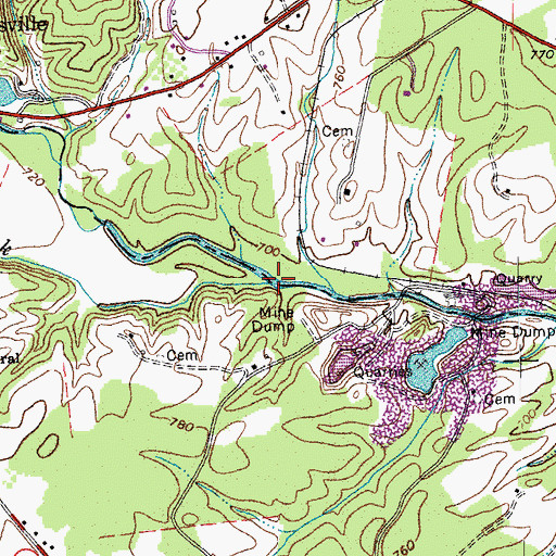 Topographic Map of Indian Creek, VA