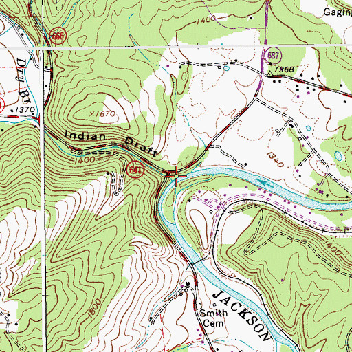 Topographic Map of Indian Draft, VA