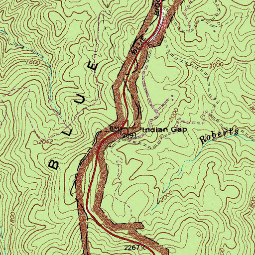 Topographic Map of Indian Gap, VA