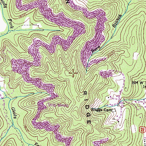 Topographic Map of Indian Ridge, VA