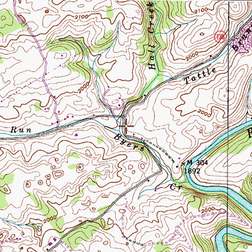 Topographic Map of Indian Run, VA