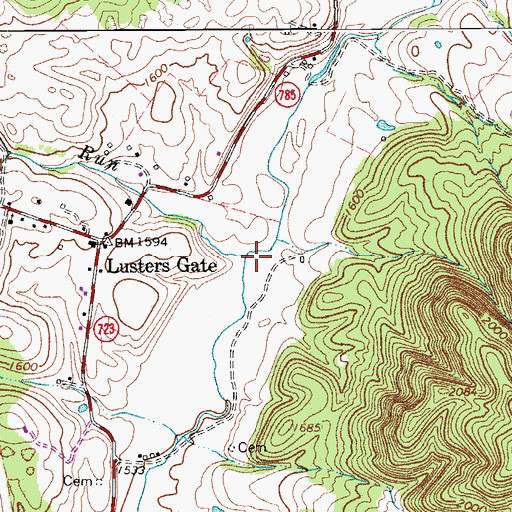 Topographic Map of Indian Run, VA