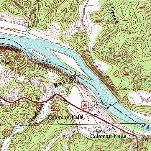 Topographic Map of Indian Run, VA