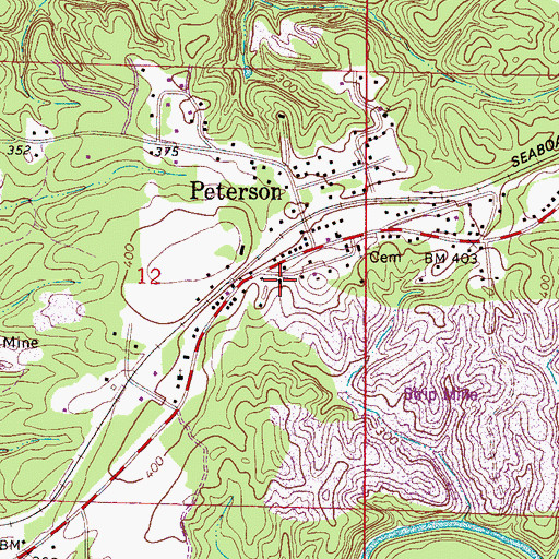Topographic Map of Peterson Methodist Church, AL
