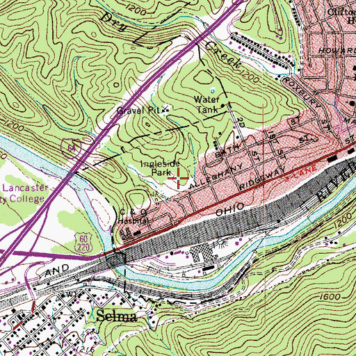 Topographic Map of Ingleside Park, VA