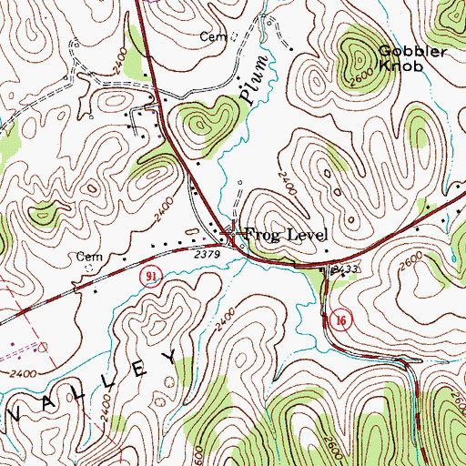 Topographic Map of Frog Level, VA