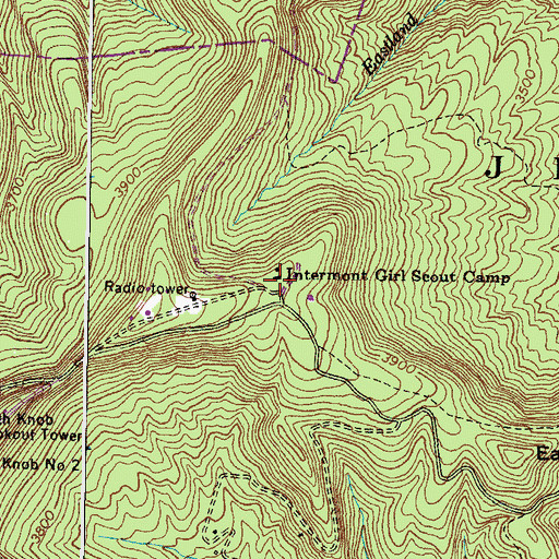 Topographic Map of Intermont Girl Scout Camp, VA