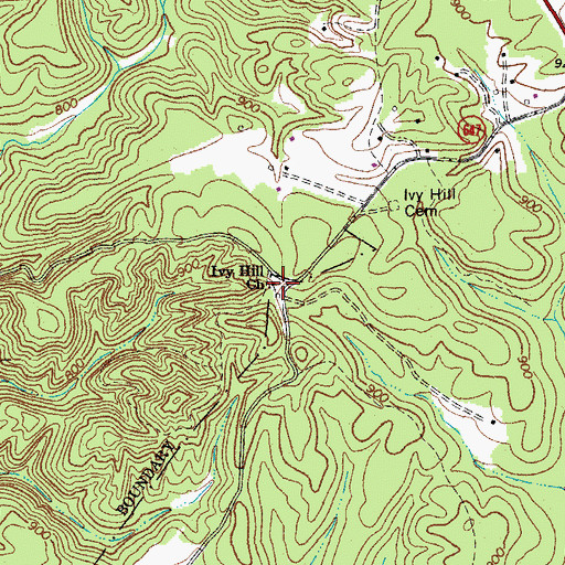 Topographic Map of Ivy Hill Church, VA