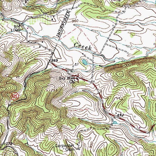 Topographic Map of Ivy Hill Baptist Church, VA