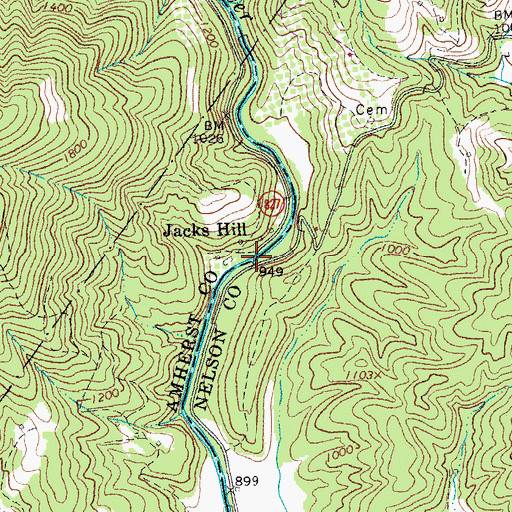 Topographic Map of Jacks Hill, VA