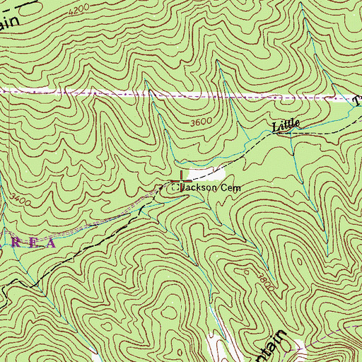 Topographic Map of Jackson Cemetery, VA