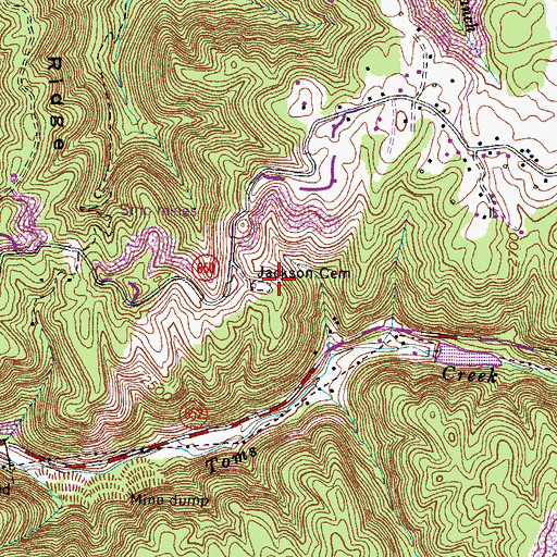 Topographic Map of Jackson Cemetery, VA