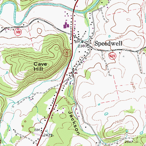 Topographic Map of Jackson Hollow, VA